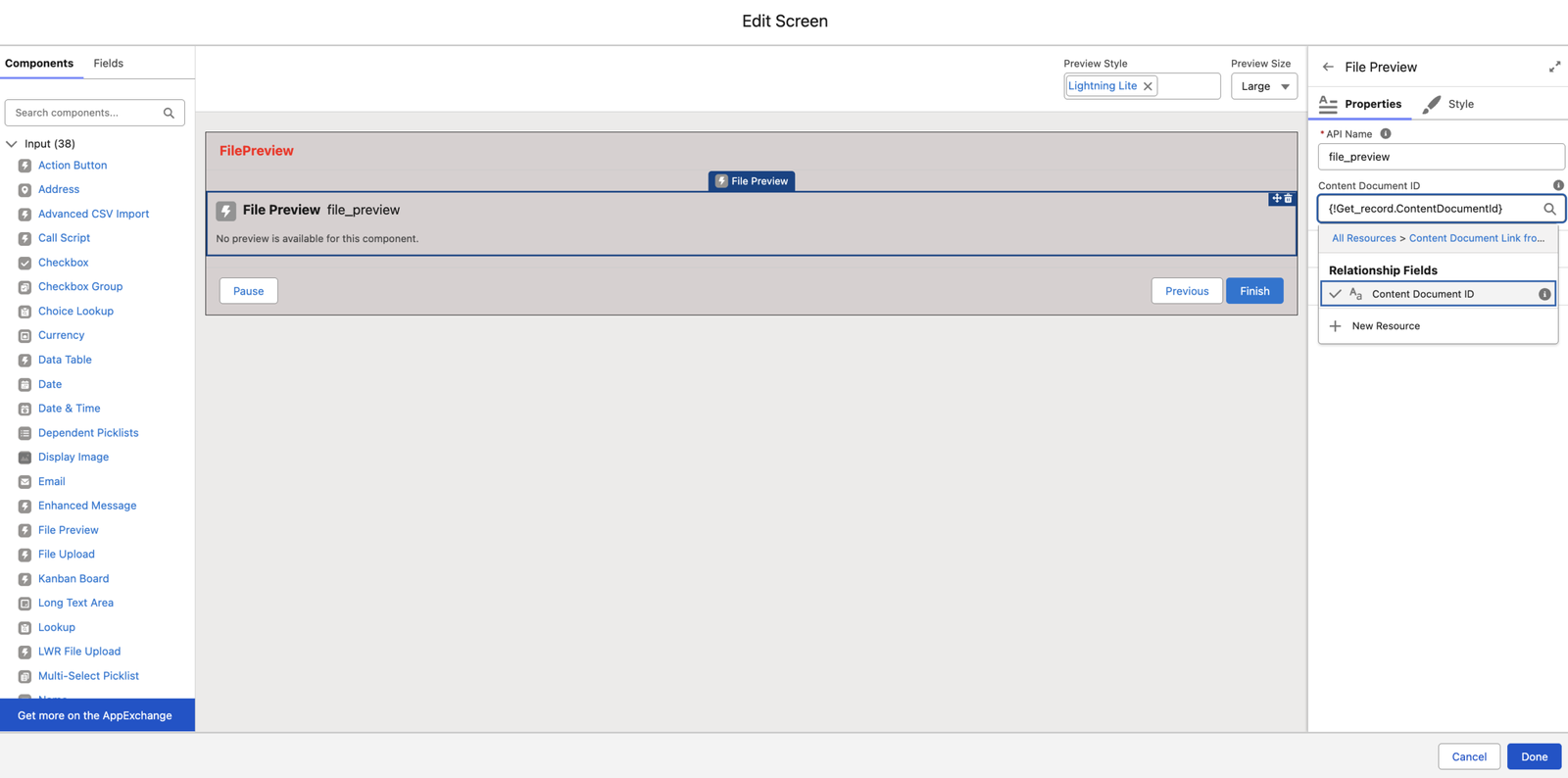 File Preview component